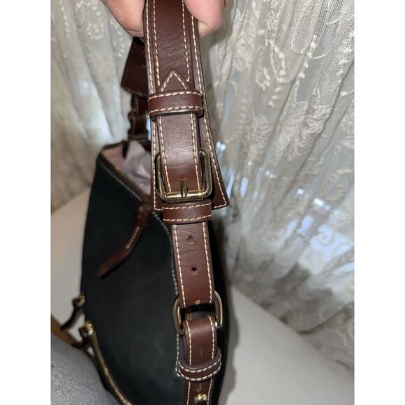 Dooney & Bourke Black Suede Zipper Pocket Sac Purse - Picture 6 of 9